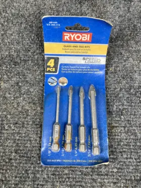 Ar1650 Ryobi Speedload Carbide 4 Piece Glass Tile Bit Set New