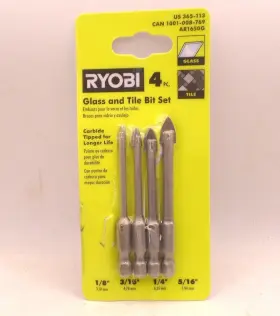 Ar1650g Ryobi Speedload Carbide Hex Shank Glass/tile Drill Bit Set 4-piece