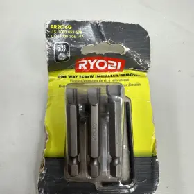 Ar2016g Ryobi One-way Screw Remover/installer Set With Sleeve 3-piece Tool Bits Piece