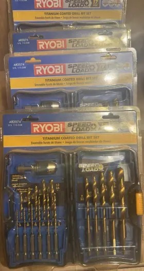 Ar2074 Ryobi Lot 0f 4- New Sealed Speed Load Plus 17pc Hex Shank Titanium Coated Bits