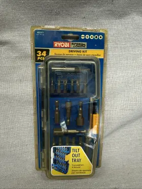 Ar2077 Ryobi Speedload 34 Piece Drill Drive Kit - Tilt Out Tray