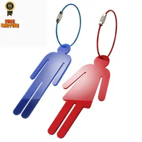 Saganizer-03 Saganizer 760124793102 Men Women Unisex Acrylic 2 Pack Keychains Tags Red And Blue Slim Version