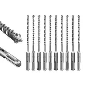 O06sc0611 Sali Sds Plus Rotary Hammer Drill Bit 10 Pcs 7/32 Inch 6 Concrete Kit Cross
