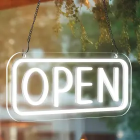 Fas-saysurey-120 Saysurey Led Open Sign For Business With On/off 6.8 X 15.8 Inches White