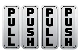 Sbb-pp01-2 Sbb Besby 2 Set 4pcs Push Pull Door Sign Stickers 2x5 Inches Brushed Silver