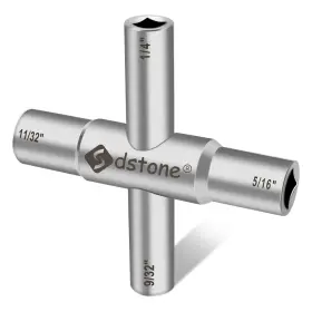 Yk-4cross Sdstone 4 Way Sillcock Key Steel Water For Valve Faucet 1pack Silver