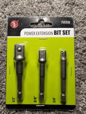 Lysb011o32u5y-sprtseqip Se 3-piece Power Extension Bit Set For Drills Nut Driver And Impact Socket Adapter
