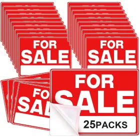 Gra-seajan-290 Seajan 25 Pcs For Sale Signs Car 9 X 12 Inches 9x12 White And Red