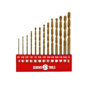 Db13sae Segomo Tools 13 Piece 1/4 In Hex Shank Titanium Drill Set 1/16 To Inch