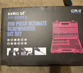 Dy-80013 Seiko Dy 208pc Cr-v Screwdriver Bit Set For Drill With Case