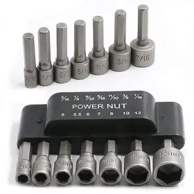 Semetor 883708875428 14pcs Power Nut Driver Drill Bit Set 1/4 Inch Hex Socket Adapter Bolt Drivers