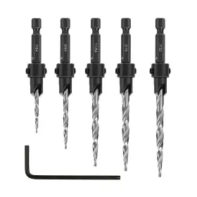 Sf-us-043 Seonfook 5pcs Countersink Drill Bit Set 1/4 Inch Hex Shank Quick Change Screw Count