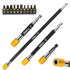 Shall 703387321477 Drill Bit Extension Set 4pcs Magnetic Screwdriver Holder Extender