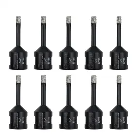 Shdiatool 653430438549 10pcs Diamond Dry Drill Bits 1/4 Inch /6mm Tile Ceramic Marble Core Hole Saw Cutter