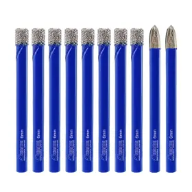A8592k1t Shdiatool 10pcs Diamond Dry Drill-bits 6mm Porcelain Granite Tile Glass Ceramics Marble
