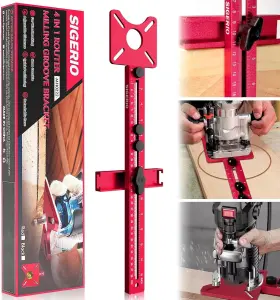Mh240222-1 Sigerio New 4 In 1 Router Milling Groove Bracket Aluminum Alloy Rose Red