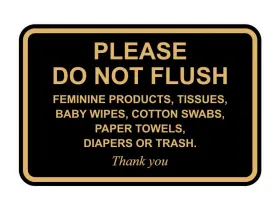 Signs Bylita 196703215435 Classic Framed Please Do Not Flush Medium 5 Inch X 7 Black Gold