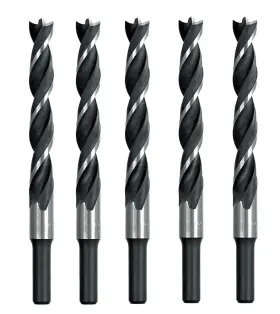 Sinomax 727542391877 Brad Point Drill Bit Set 3/8 Inch 5pcs Spur Stubby Woodworking Bits