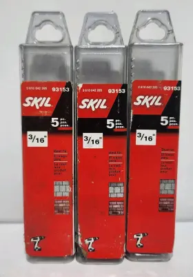 93153 Skil 3 Boxes Of 3/16 Inch X 4 Masonry Drill Bits 5 Bits/box - 15 Total #