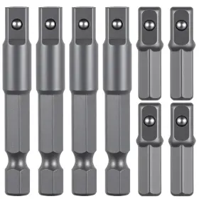 Anpepac5 Skrfren 677569 1 8 Pcs 1/4 Hex To Square Socket Adapter Drill