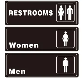 Sign-mw00409 Snailgo Restrooms 9x3 Inch Acrylic Sign For Men And Women Bathroom Signage