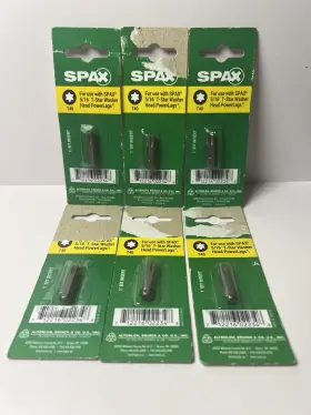 Spax 712216022348 6 Pack Torx T40 1 Inch Insert Drive Bit For 5/16 T-star Washer Head Power Lags
