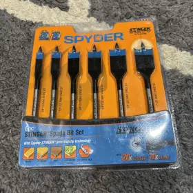 11036-2 Spyder Stinger 8pc Spade Bit Set Assorted Sizes 6 Pc
