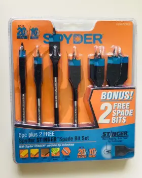 11036-2bonus Spyder 8pc Stinger Spade Bit Set 6pc 2pc Free