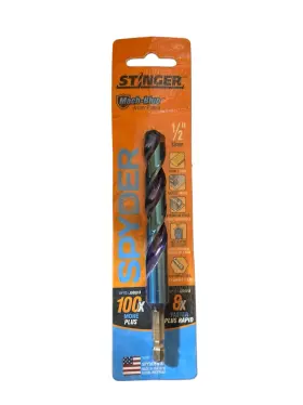 19016 Spyder Stinger Mach-blue 1/2 Drill Bit