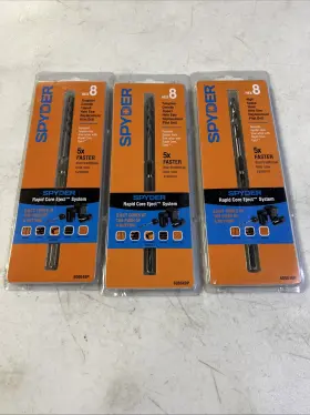 600648p Spyder Hole Saw Pilot Bit Hex 8 Hss Rapid Core 3/8 Inch Shank Lot Of 3