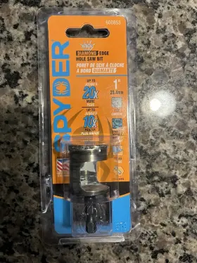 600853 Spyder Diamond Edge Hole Saw Bit 1 Inch Tile/granite/glass 1/4 Hex New