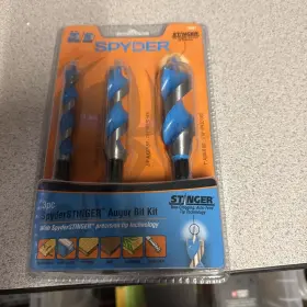 Spyder 884835006808 Stinger 3-piece Woodboring Auger Drill Bit Set