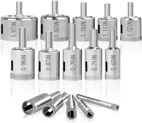 Sxjs93indst70 Sqb 63bit-gls-15pc5 Diamond Hole Saw 15 Pcs Drill Bits Set Glass Bit Extractor Remov