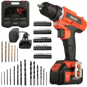 75-pt2019 Stalwart 71-piece Drill Set 20v Cordless With Battery Led Light And Bit
