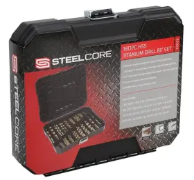 33322 Steel Core 180 Piece Hss Titanium Drill Bit Set - For Wood Plastic And Metal New Sealed