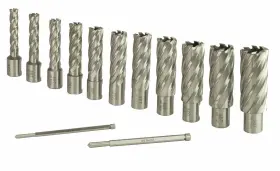 Steel Dragon Tools 817482025434 13pc. High Speed Hss Annular Cutter Kit 2 Inch Depth And 7/16 To 1-1/16