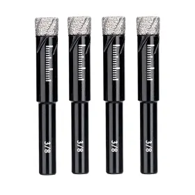 Stevenca 706316828375 Swzhai Dry Diamond Drill Bits Set 4 Pack 3/8 Inch Hole Saw Kit Round