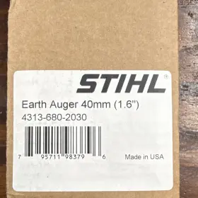 4313-680-2030 Stihl Earth Auger Drill Bit 40mm 1.6 Inch Metal Mpn