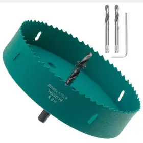 Suiwotin 779584518958 155mm/6.1 Inch Hole Saw With Arbor 6-1/8 Bi-metal Wood Cutter