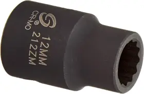 212zm Sunex Tools 1/2-inch Drive 12-mm 12-point Impact Socket 1