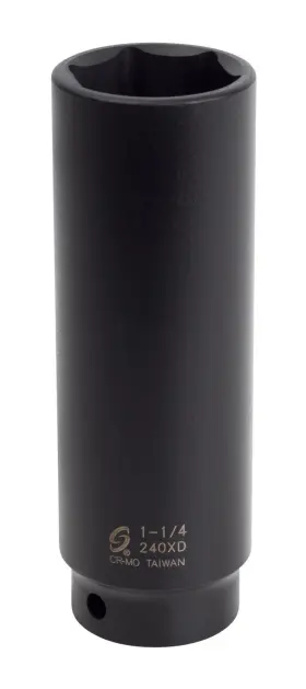 Sunex Tools Sun240xd 1/2 Inch Drive 11/4 6point Extra Deep Impact Socket Crmo Steel Model 240xd