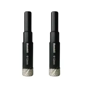 Round12 Susukii Dry Diamond Drill Bit Set 2pcs Pack 1/2 Inch 12mm Hole Saw Core Dri