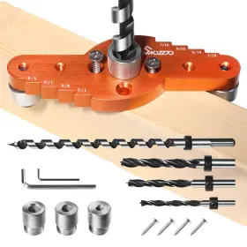 Swozzto 717994705452 Dowel Jig Kit & 1/2 Inch 1/4 5/16 3/8 Drill Bit &5/16 &3/8 Drills