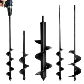 Syitcun Sy-dz-25122909 4pcs Garden Auger Drill Bit Set - 1.6x9 And 1.6x16 2.7x16 3x12 Inch Planting A