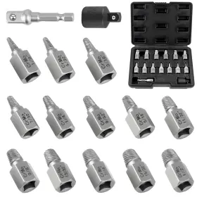 Ext123 Syizyen Screw Extractor Set 15-piece 3/8 Inch Hex Drive Easy Out Bolt Kit Mul