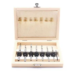 Sywan 741722598146 22pc Countersink Drill Bit Set With Adjustable Depth Stop Collars Counterbore Dr
