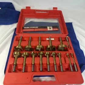 014714 Task Force 15 Piece Forstner Bit Set In Case 3/8 Inch Shank - Fast Free Shipping