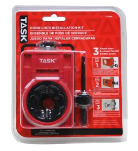 T22089 Task Metal/wood Door Lock Installation Kit With Bimetal Hole Saw Blades And