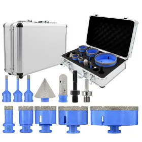 Tl2-c01203t107 Tenstrol Diamond Tile Hole Saw Kit - 12pcs 1/4ftft X 2 5/16ftft 4/5ftft 1-3/8ftft 2ftft 2-1