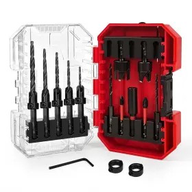 Twd-15 Teworda Countersink Drill Bit Set 15 Pcs Adjustable Tapered Hss For Wo